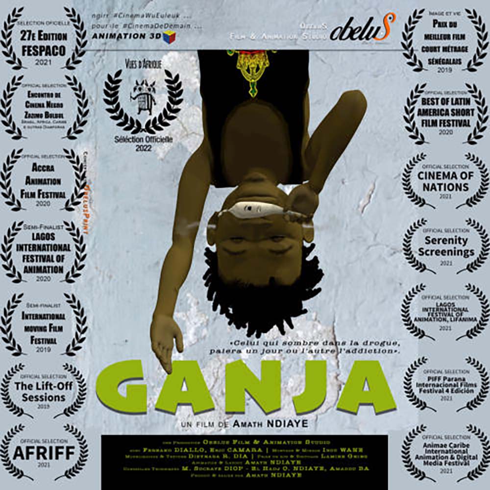 Affiche Ganja film d'animation 3d avec lauriel festival